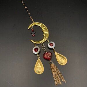 Moon Star Heart Celestial Gold Red Grey Car Charm Suncatcher CC133